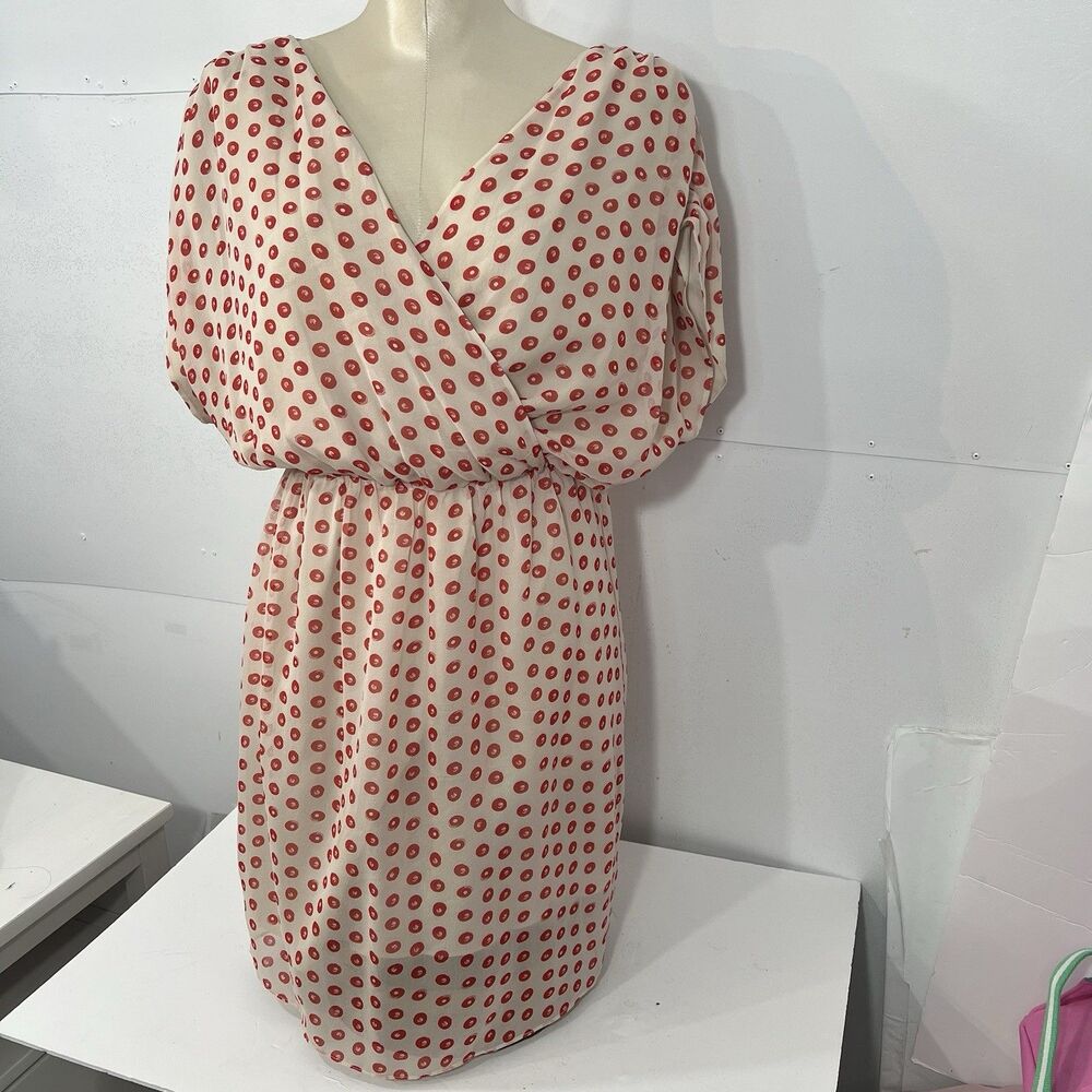 Anthropologie The Addison Story Collecting Dots Silk Dress Short Sleeve Party M